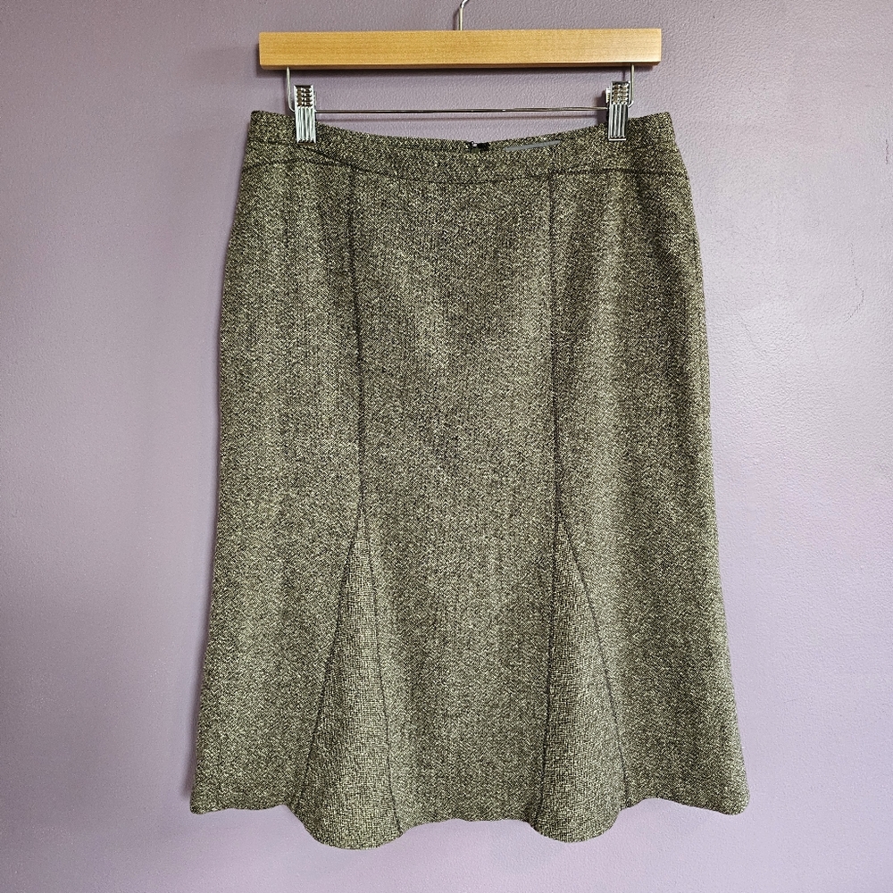 Ann Taylor Wool Blend Cottage Grandma High Waisted Lined Knee Length Tulip Skirt